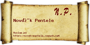 Novák Pentele névjegykártya